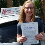 Amy passes having taken driving lessons with Flexdrive driving school