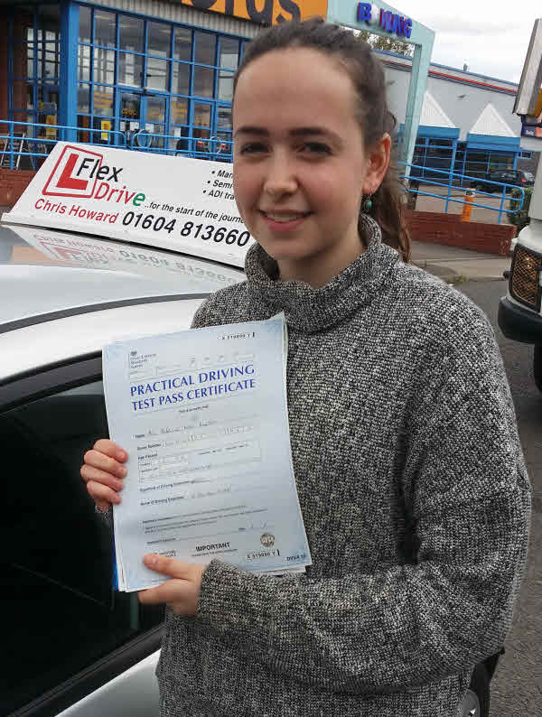 Driving Lessons Earls Barton | Maddy passed 1st time with Flexdrive Driving School