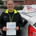 driving lessons in wellingborough, nicole bird passes first time having taken driving lessons with flexdrive driving school