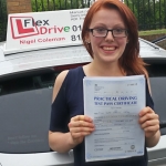 Driving Lessons Northampton | Sophie passed with only 1 driving fault having taken driving lessons with Flexdrive driving school