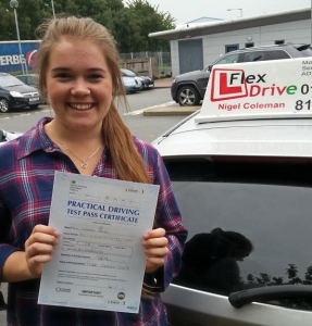 driving lessons wellingborough | Gemma bates passed 1st time having taken driving lessons with Flexdrive driving school