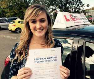 Driving Lessons in Kettering | Anabel passed first time, 1 driving fault with Flexdrive Driving School