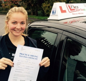 Driving Lessons in Kettering | Elinor pawluk Passes having taken driving Lessons with Flexdrive Driving School