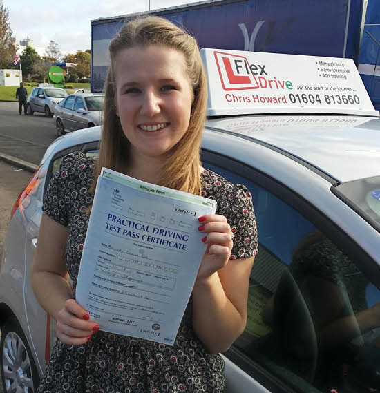 Driving Lessons in Northampton | Katy passed first time with flexdrive