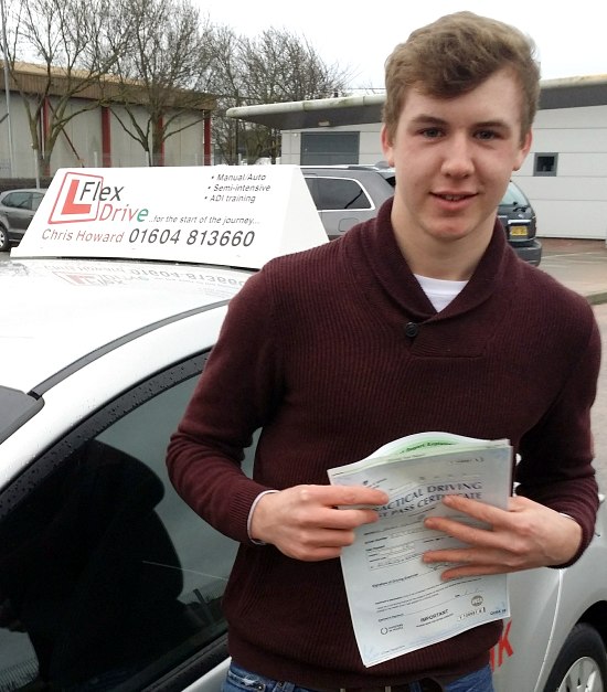 Driving Lessons Kettering | James passed 1st time with Flexdrive driving school - steven Hunt passes with Flexdrive