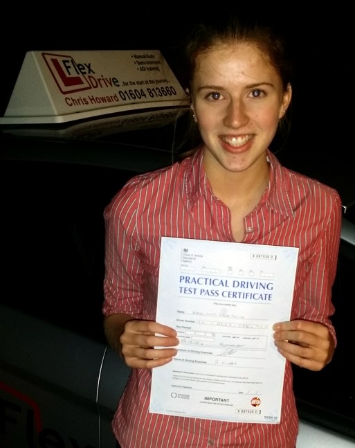 driving lessons in Northampton | maddy passed first time having had lesson with flexdrive driving school