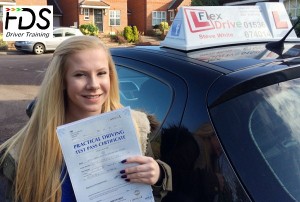 Driving Lessons in Kettering | Abbie passed 1st time with Flexdrive Driving School