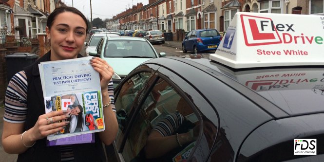 Driving Lessons in Wellingborough | Francesca passes with Flexdrive Driving School