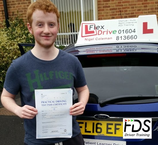 Driving Lessons in Northampton | Kieran passes with Flexdrive Driving School