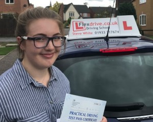 Driving Lessons Wellingborough | Imogen Prior passed wit Flexdrive Driving School