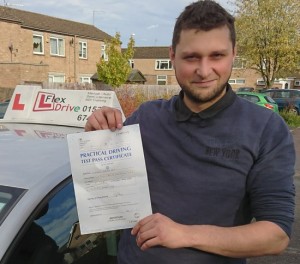 Automatic Driving Lessons Corby |  Łukasz passed with Flexdrive Driving School