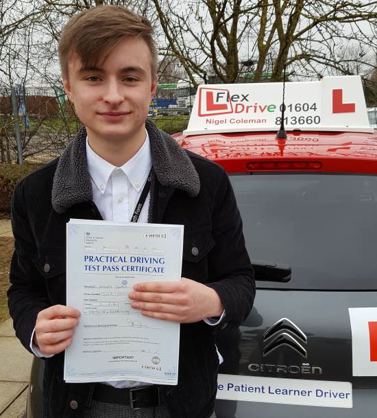 Driving Lessons in Kettering | Joe passed 1st time with Flexdrive Driving School