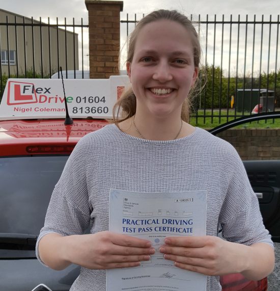 Driving Lessons in Northampton | Freya passed with Flexdrive Driving school