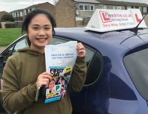 Driving Lessons in Wellingborough | Carmen passed 1st time with Flexdrive Driving School