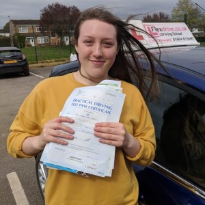 Driving Lessons in Wellingborough | Hannah passed 1st time with Flexdrive Driving School