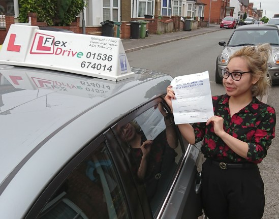 Automatic Driving Lessons in Kettering | Tina passed 1st time with Flexdrive Driving School