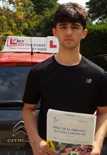 Driving Lessons Northampton | Alex passed 1st time with Flexdrive Driving School