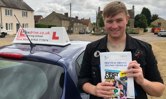 Driving Lessons Kettering | Olly passed 1st time with Flexdrive driving school