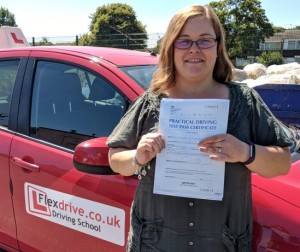 Automatic Driving Lessons Wellingborough | Sarah passed 1st time with Flexdrive Driving School