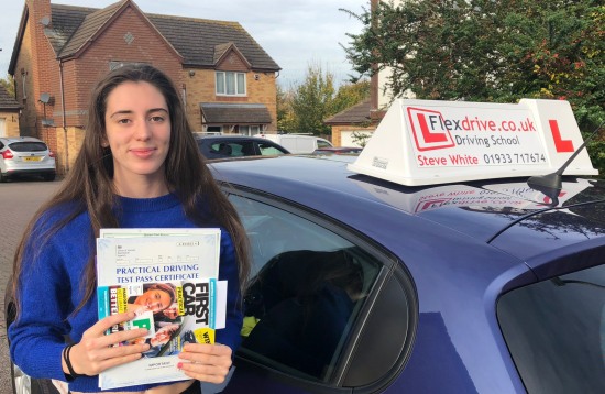 Driving Lessons Kettering | Aiyana passed 1st time with Flexdrive Driving School