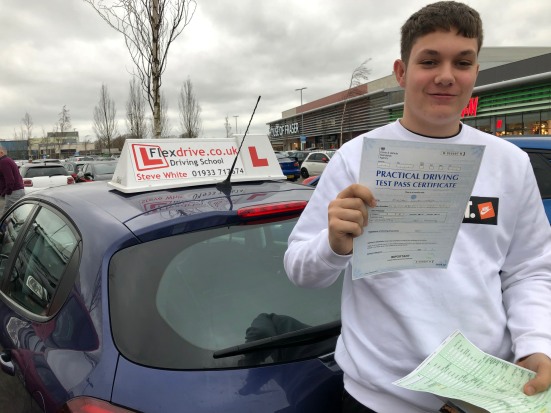 Driving Lessons in Kettering | Jordan passed with Flexdrive Driving School