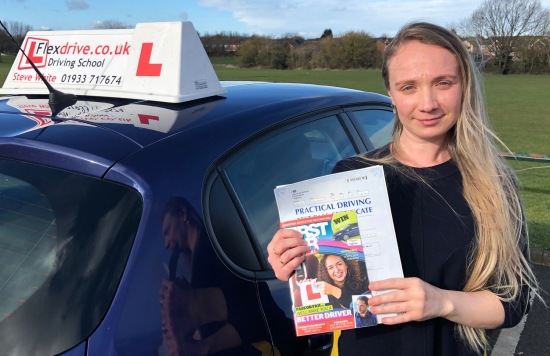 Driving Lessons in Wellingborough | Olesea passed with Flexdrive Driving School