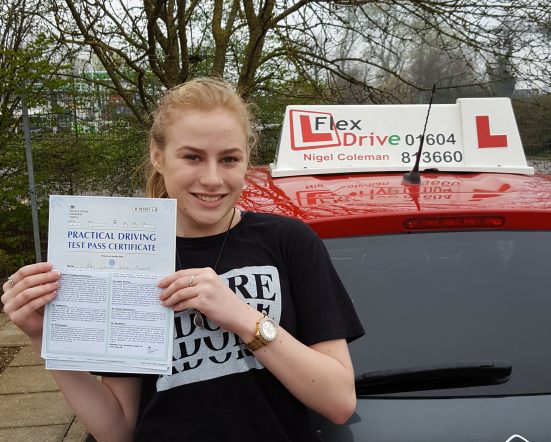 Driving Lessons in Kettering and Wellingborough | Kaci passed with Flexdrive Driving School