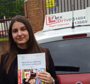 Driving Lessons in Northampton | Delia passed 1st time with Flexdrive Driving School