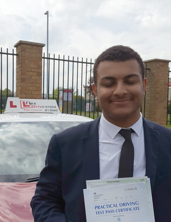 Driving Lessons in Northampton | Lorenzo passed with Flexdrive Driving School