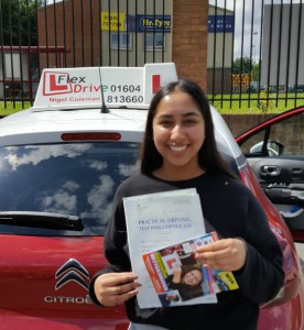 Driving Lessons in Northampton | Zahrah passed with Flexdrive Driving School