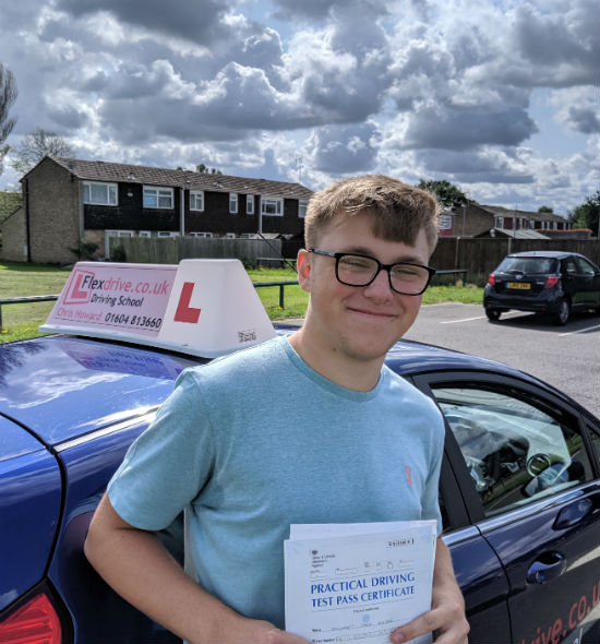 Driving Lessons in Wellingborough | Zac Wilson Passed 1st time with Flexdrive Driving School