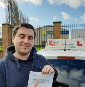 Driving Lessons in Northampton | Brandon passed 1st time with Flexdrive Driving School