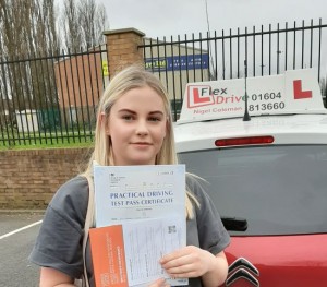 Driving Lessons in Wellingborough | Georgia passes 1st time with Flexdrive Driving School