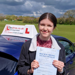 Driving Lessons in Wellingborough | Amelia passes with Flexdrive Driving School