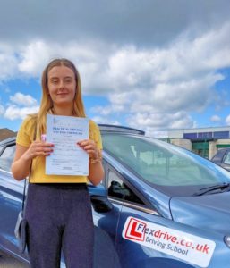 Driving Lessons in Wellingborough | Mia Springett passed 1st time with Flexdrive Driving School