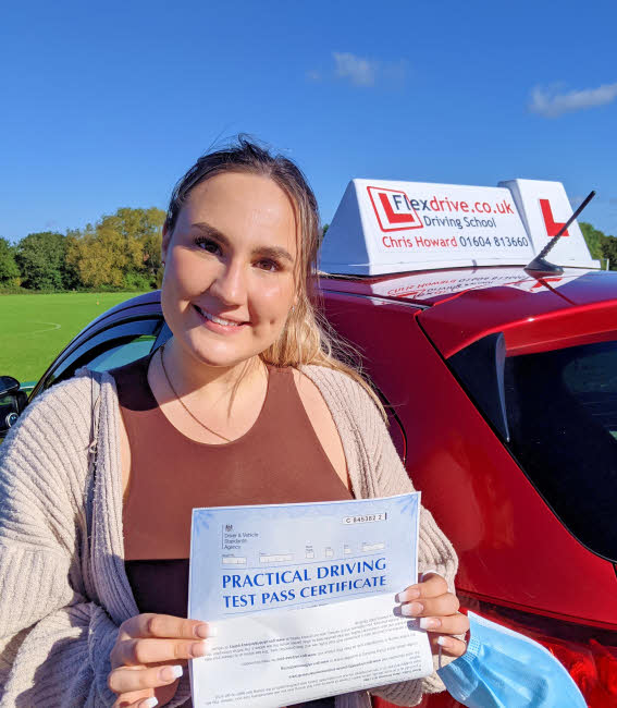 Driving Lessons in Wellingborough | Beth Folkes passes with Flexdrive Driving School