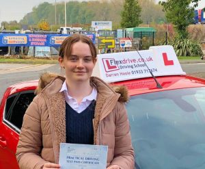 Driving Lessons in Kettering | Kaya passed 1st time with Flexdrive Driving School