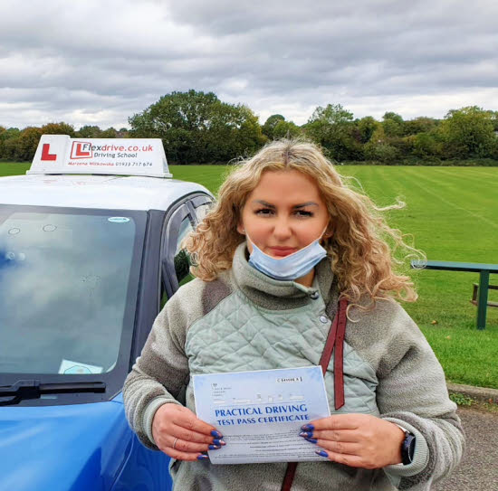 Driving Lessons in Wellingborough | Olesia passes with Flexdrive Driving School