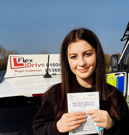 Driving Lessons in Wellingborough | Millie Backshall passes with Flexdrive Driving School