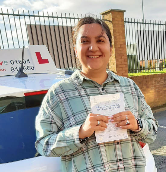 Driving lessons in Northampton | Aliyah passed with Flexdrive Driving School