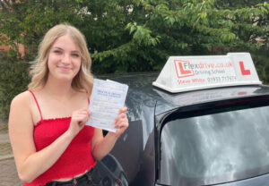 Driving Lessons in Wellingborough | Courtney passed with Flexdrive Driving School