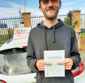 Driving Lessons in Wellingborough Curtis passed with Flexdrive Driving School