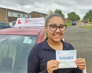 automatic Driving Lessons Wellingborough | Aaliyah passed 1st time with Flexdrive Driving School